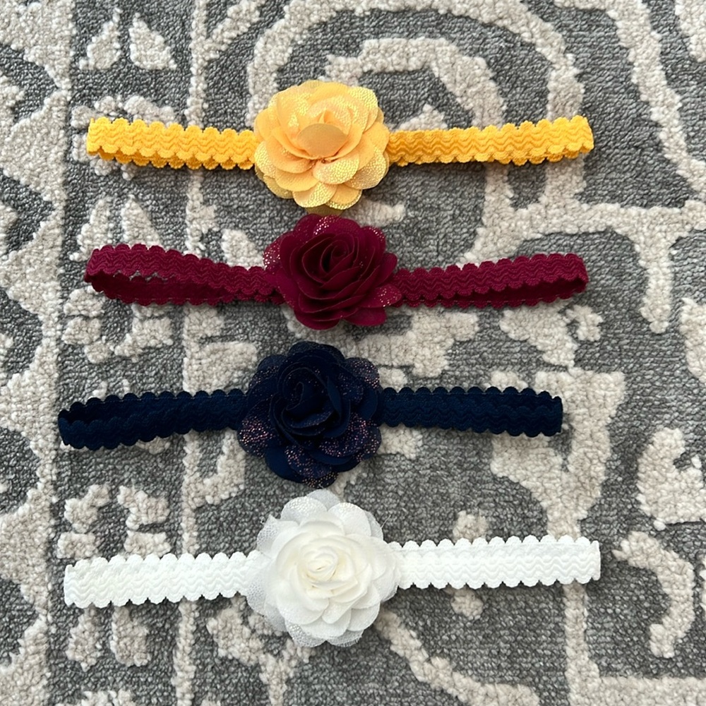 Carters baby girls elastic headbands - set of 4 - size 3-6 months